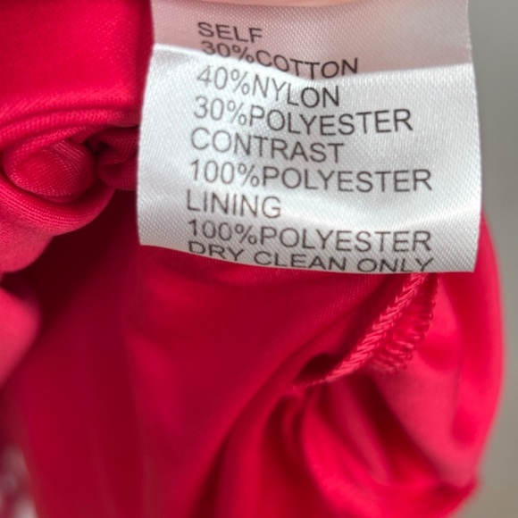 TADASHI SHOJI Red Lace Dress 6 Illusion Neck Sequin Bow Holiday Christmas Formal - Picture 12 of 16